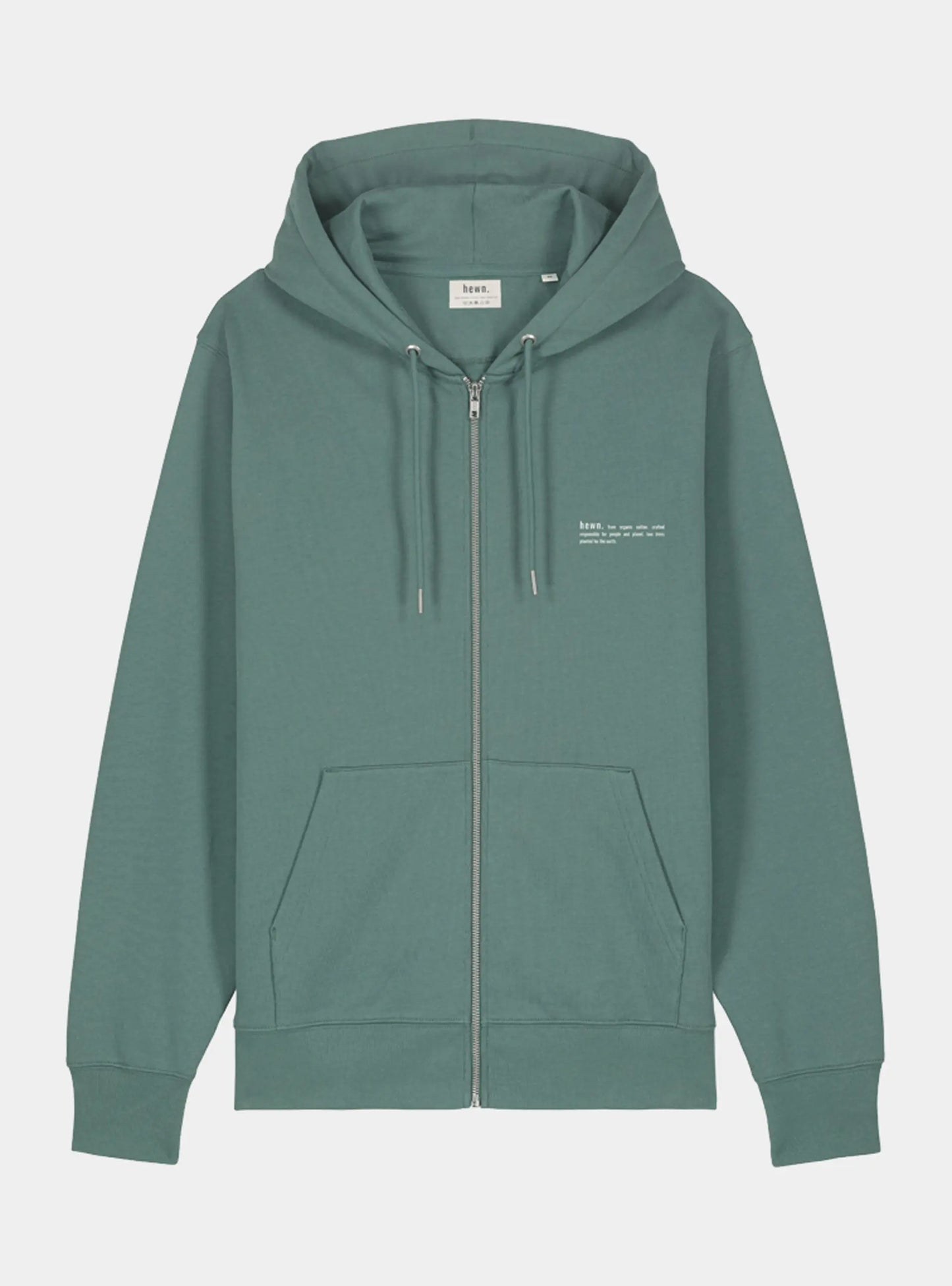 Eucalyptus Green Mens Organic Cotton Relaxed-Fit Hoodie hewn.