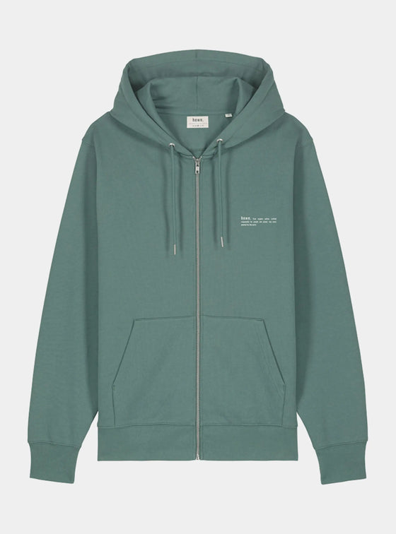 Eucalyptus Green Women's Organic Cotton Relaxed-Fit Zip Hoodie hewn.