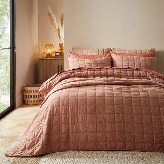 Evana Stitch Bedspread Dunelm