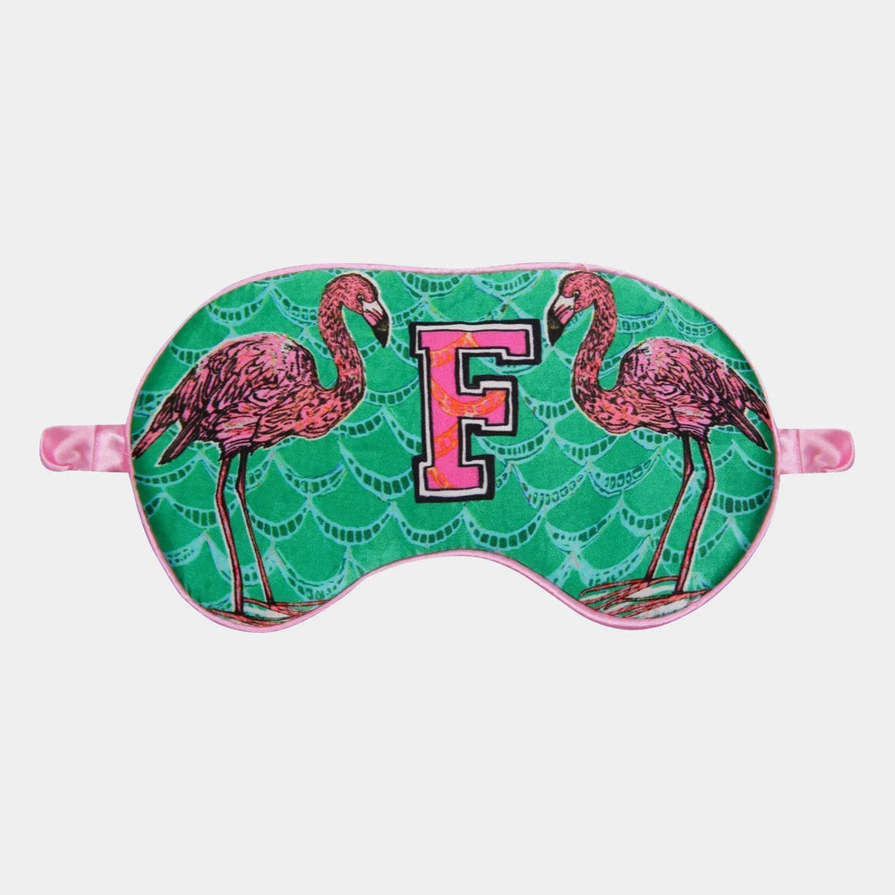 Silk Eye Mask / "F for Flamingo" Jessica Russell Flint