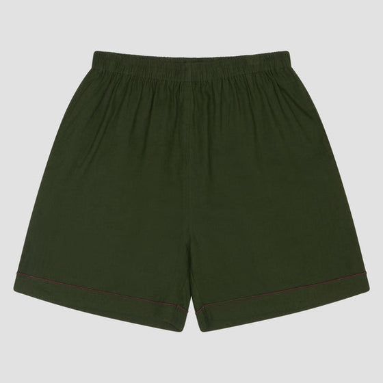 Fern Green Tencel Linen Blend Men's Pyjama Shorts Piglet