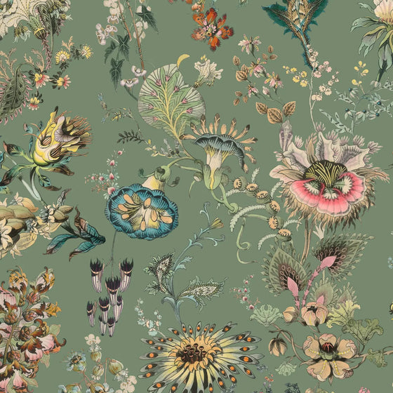 FLORA FANTASIA Wallpaper - Verdigris House of Hackney