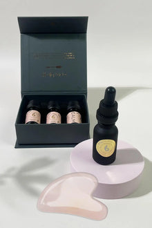  Facial Oil, Breathe Calm Essential Oil Set and Gua Sha bcalm