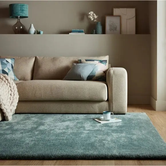 Faroe Wool Look Washable Faux Fur Rug Dunelm