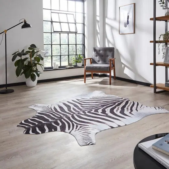 Faux Zebra Print Rug Dunelm