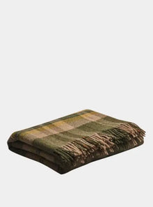  Fern Green Check Cabin Wool Blanket Piglet