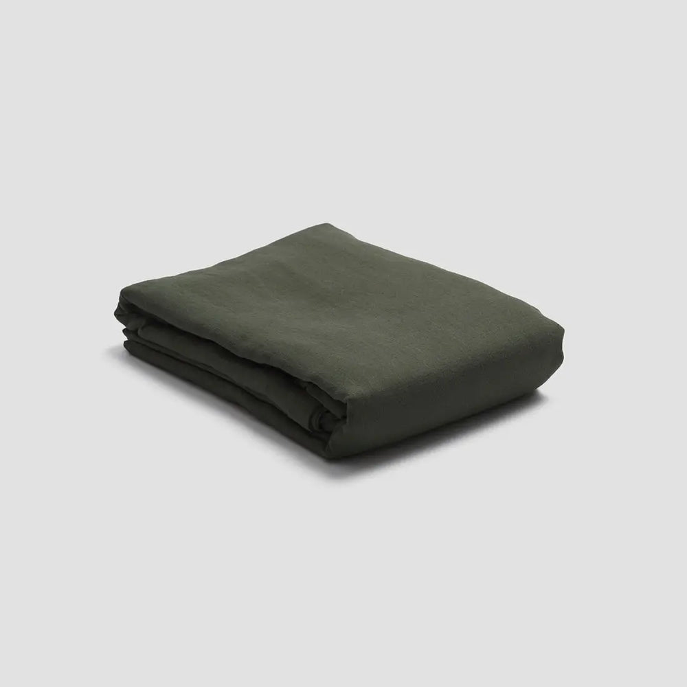 Fern Green Linen Blend Fitted Sheet Piglet