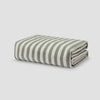 Fern Green Pembroke Stripe Linen Blend Duvet Cover