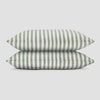 Fern Green Pembroke Stripe Linen Blend Pillowcase