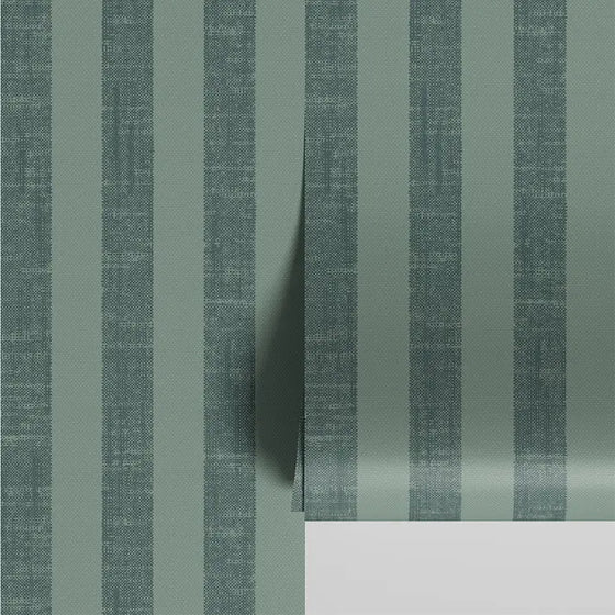 Fern Green Pembroke Stripe Wallpaper Piglet