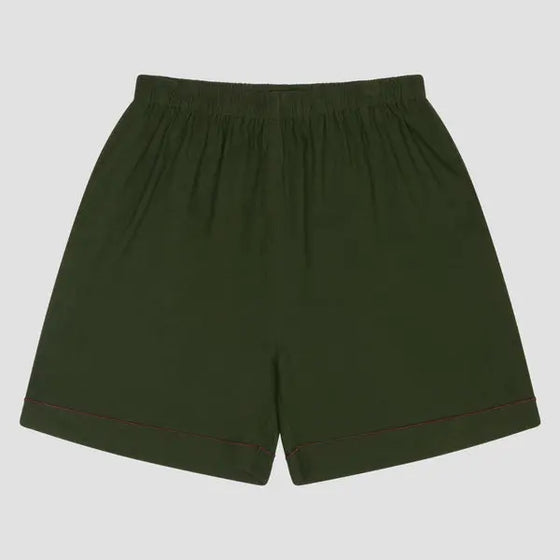 Fern Green Tencel Linen Blend Men's Pyjama Shorts Piglet