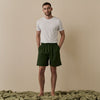 Fern Green Tencel Linen Blend Men's Pyjama Shorts Piglet