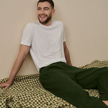  Fern Green Tencel Linen Blend Men's Pyjama Trouser Piglet