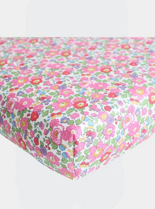  Fitted Sheet Made With Liberty Fabric BETSY ANN PINK Coco & Wolf