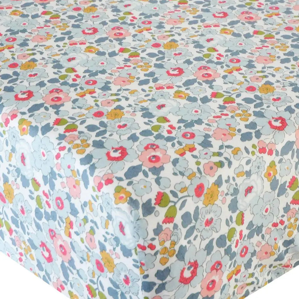 Fitted Sheet Made With Liberty Fabric BETSY GREY Coco & Wolf