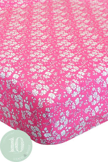  Fitted Sheet Made With Liberty Fabric CAPEL FUCHSIA Coco & Wolf