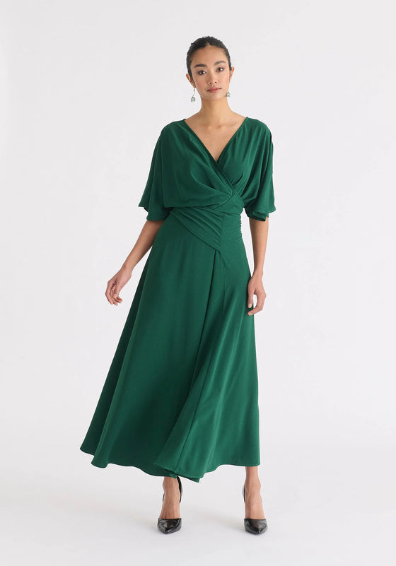 Flare Sleeves Maxi Wrap Dress Paisie