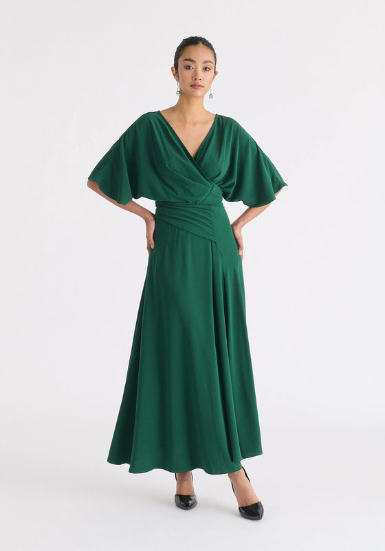 Flare Sleeves Maxi Wrap Dress Paisie