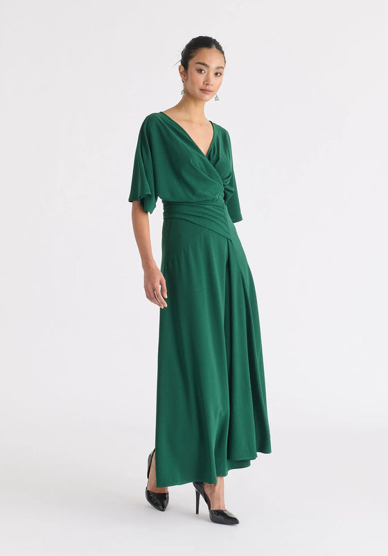 Flare Sleeves Maxi Wrap Dress Paisie