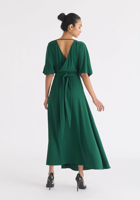 Flare Sleeves Maxi Wrap Dress Paisie