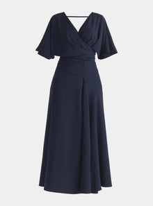  Flare Sleeves Maxi Wrap Dress Paisie