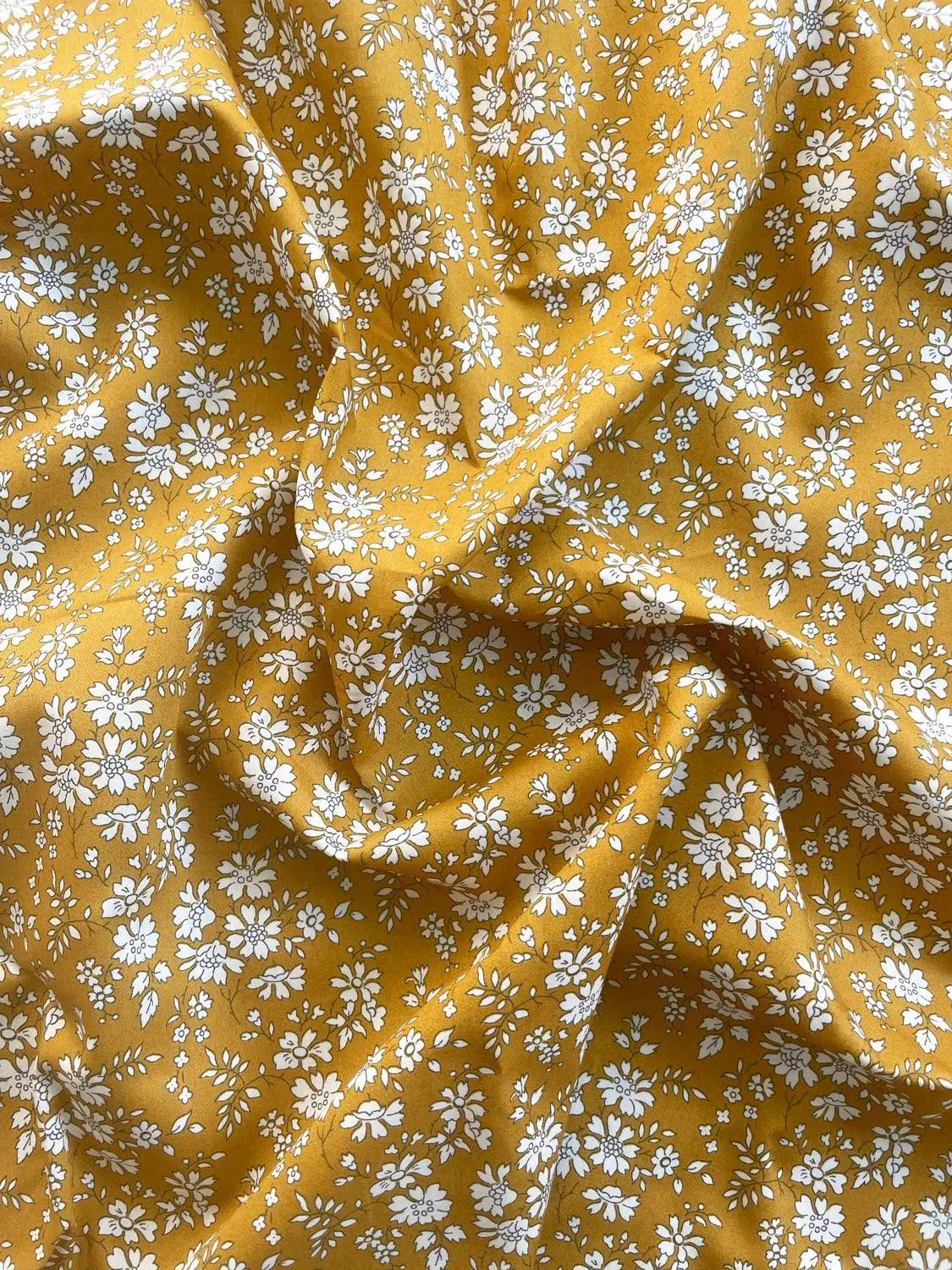 Flat Top Sheet Made With Liberty Fabric CAPEL MUSTARD Coco & Wolf