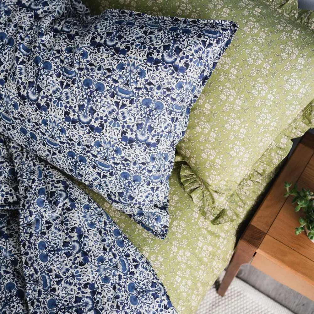 Flat Top Sheet Made With Liberty Fabric CAPEL PISTACHIO Coco & Wolf