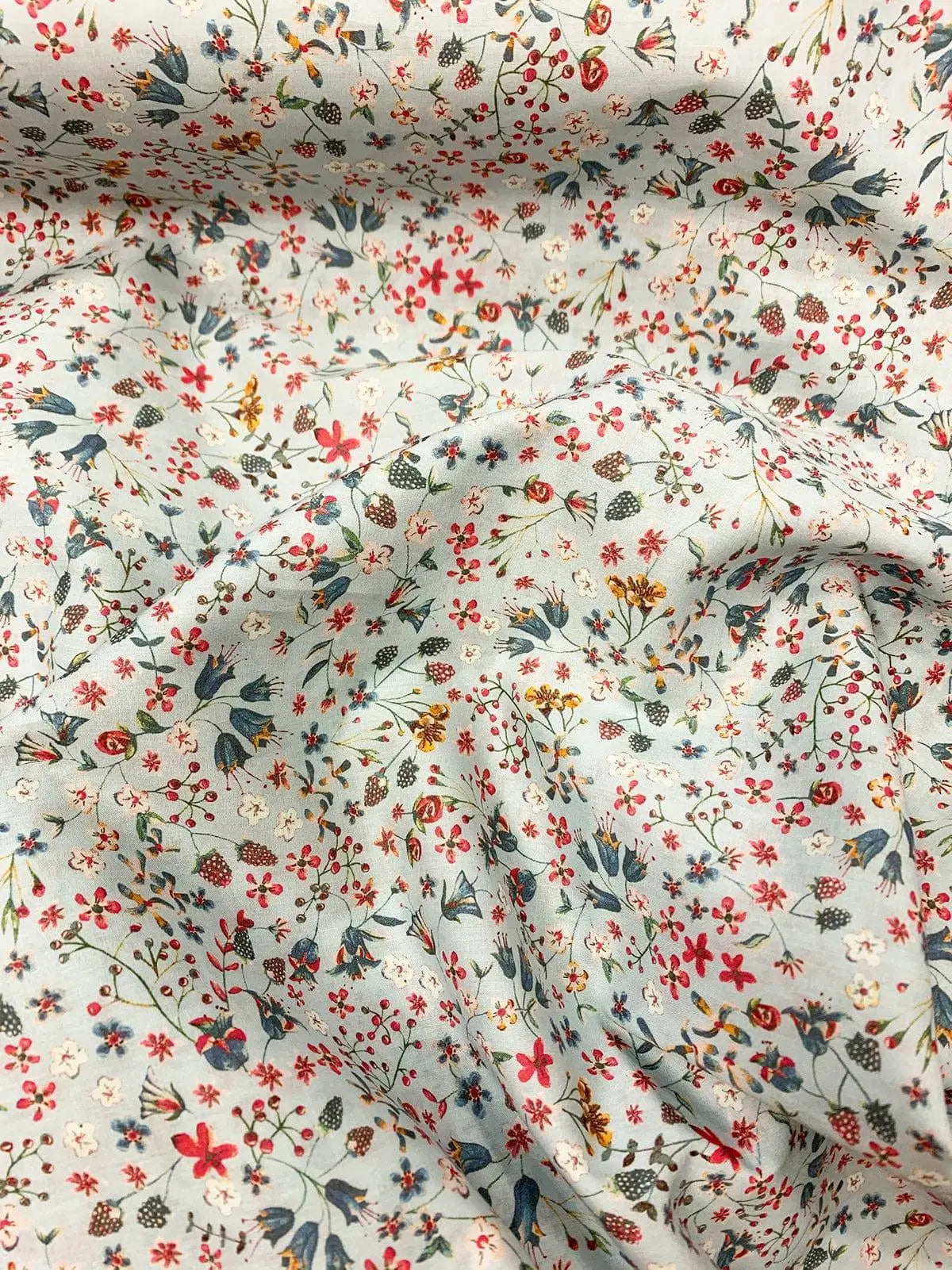 Flat Top Sheet Made With Liberty Fabric DONNA LEIGH DUCK EGG Coco & Wolf