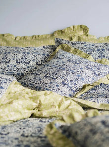  Flat Top Sheet Made With Liberty Fabric CAPEL PISTACHIO