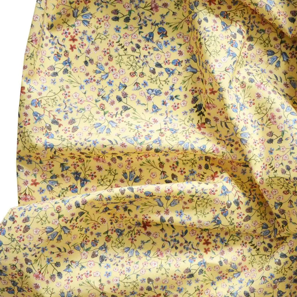 Flat Top Sheet Made With Organic Liberty Fabric DONNA LEIGH YELLOW Coco & Wolf