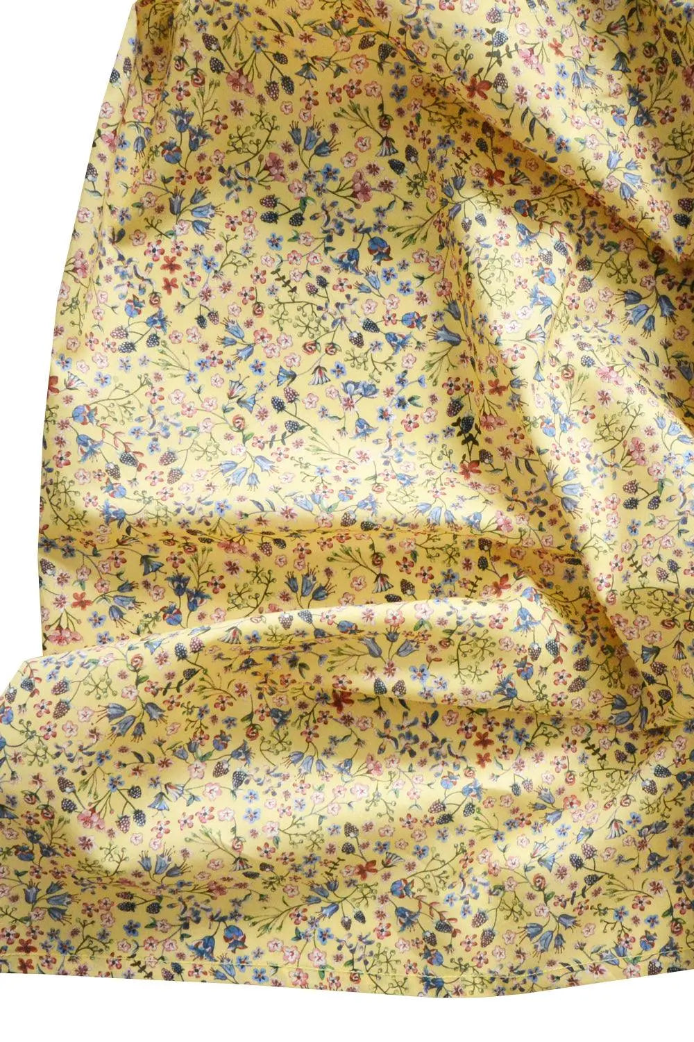 Flat Top Sheet Made With Organic Liberty Fabric DONNA LEIGH YELLOW Coco & Wolf