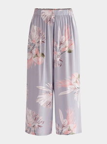  Light Blue, Pink and White Floral Pyjama Trousers