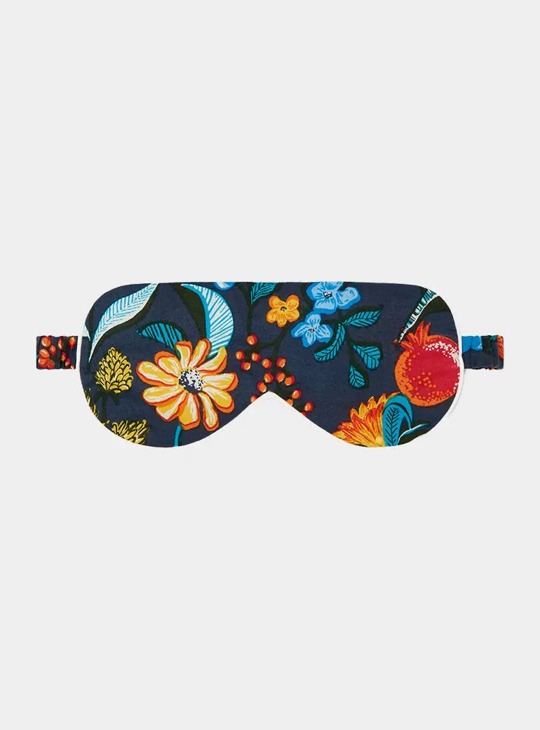 Floral on Navy Cotton Sleep Mask Myza