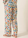 Floral on White Women's Long Sleeve Organic Cotton Pyjama Trouser Myza