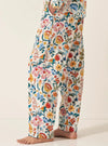 Floral on White Women's Long Sleeve Organic Cotton Pyjama Trouser Myza