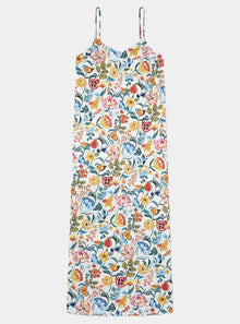  Florals on White Women's Slip Organic Cotton Nightdress Myza