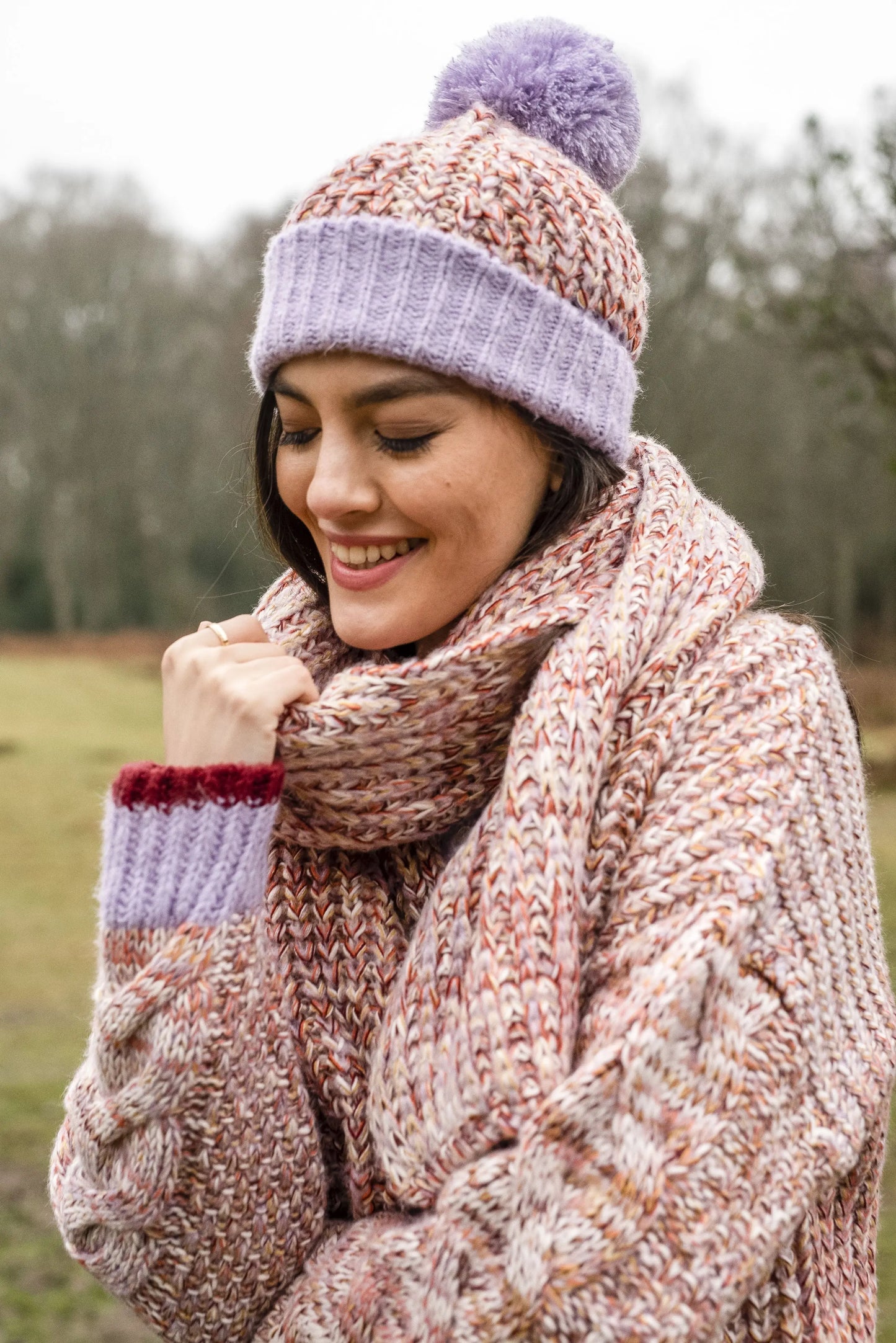 Florence Chunky Scarf - Lilac Cara & The Sky