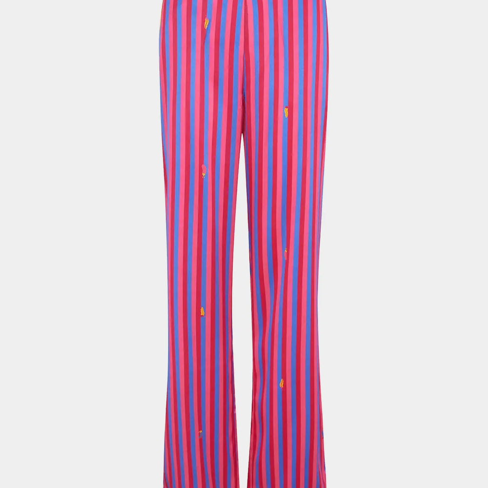 Florence Crimson Stripe Silk Trouser Sleepy Wilson