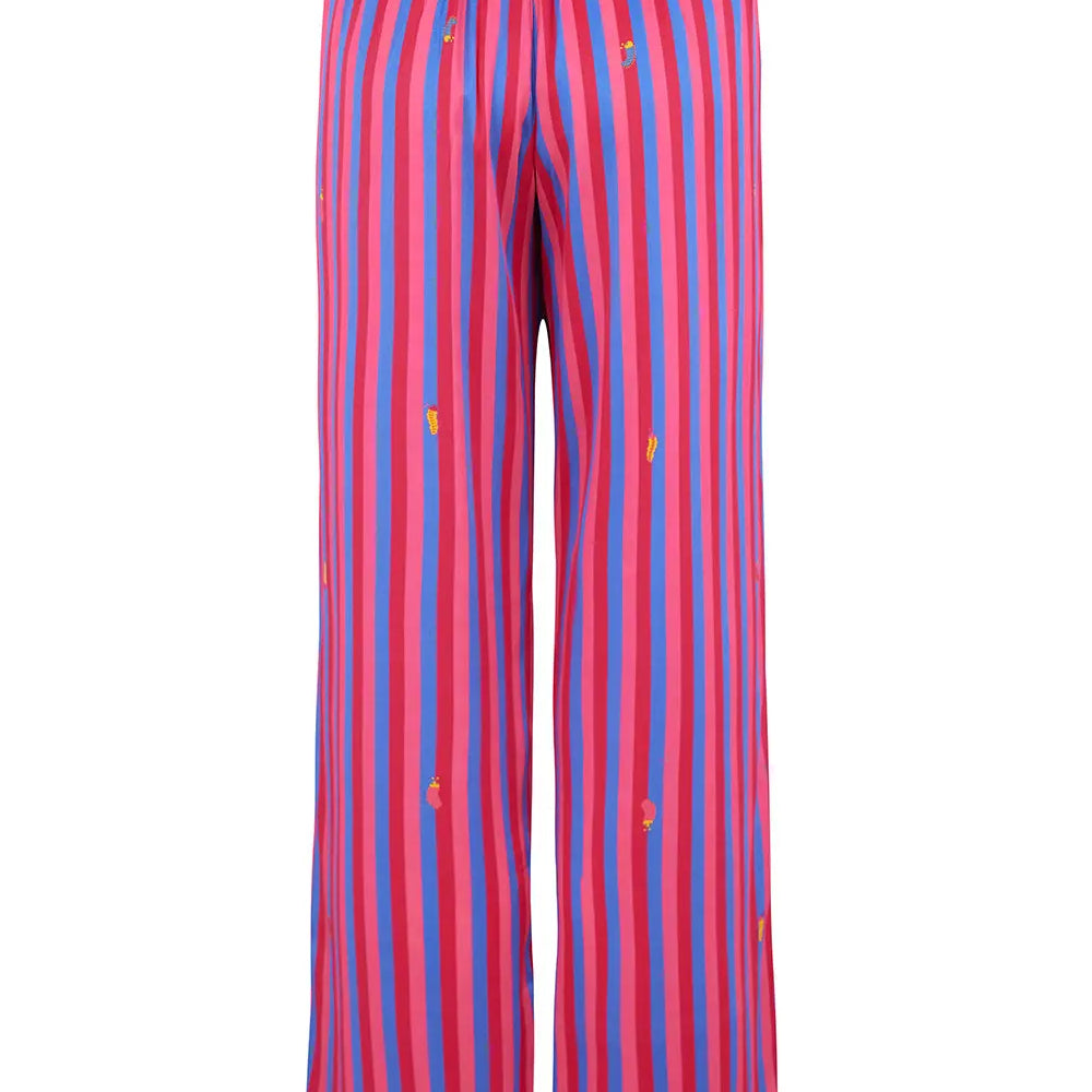 Florence Crimson Stripe Silk Trouser Sleepy Wilson