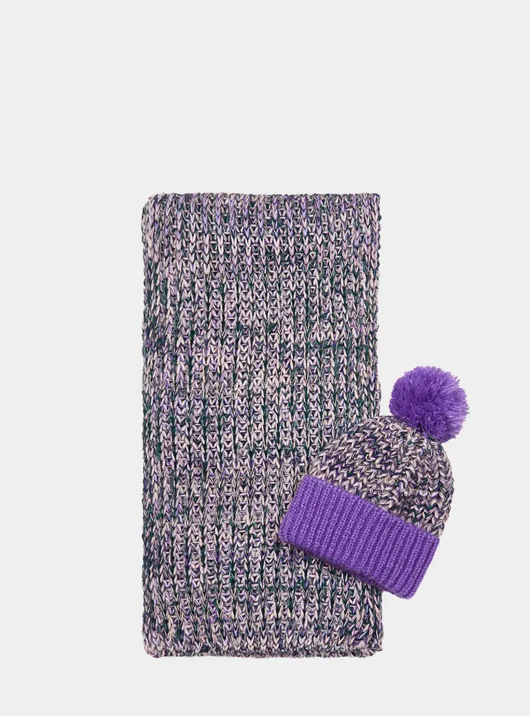 Florence Twist Oversized Chunky Knit Scarf - Purple Cara & The Sky