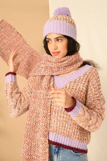  Florence and Lolly Hat & Scarf Set - Lilac Cara & The Sky