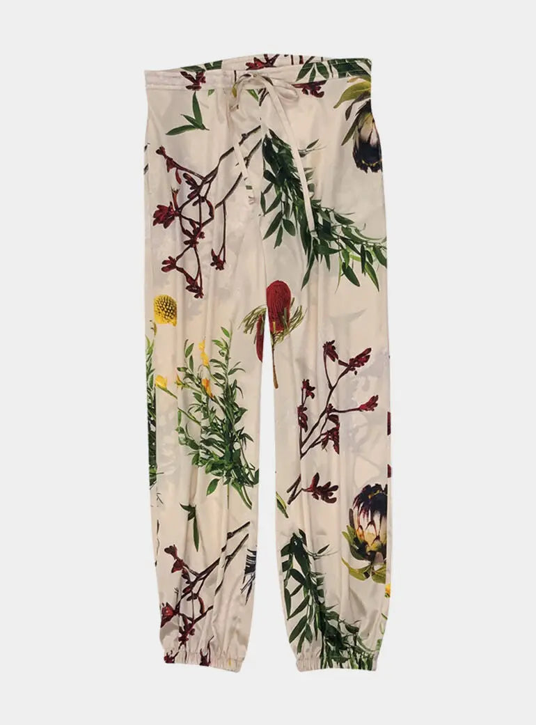 Flying Flower Silk Pyjama Pants NOKAYA