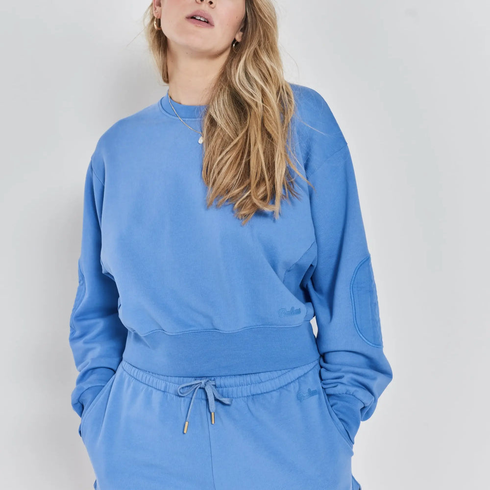 Foxglove Ethical-Cotton Sweatshirt - Mountain Blue Peachaus