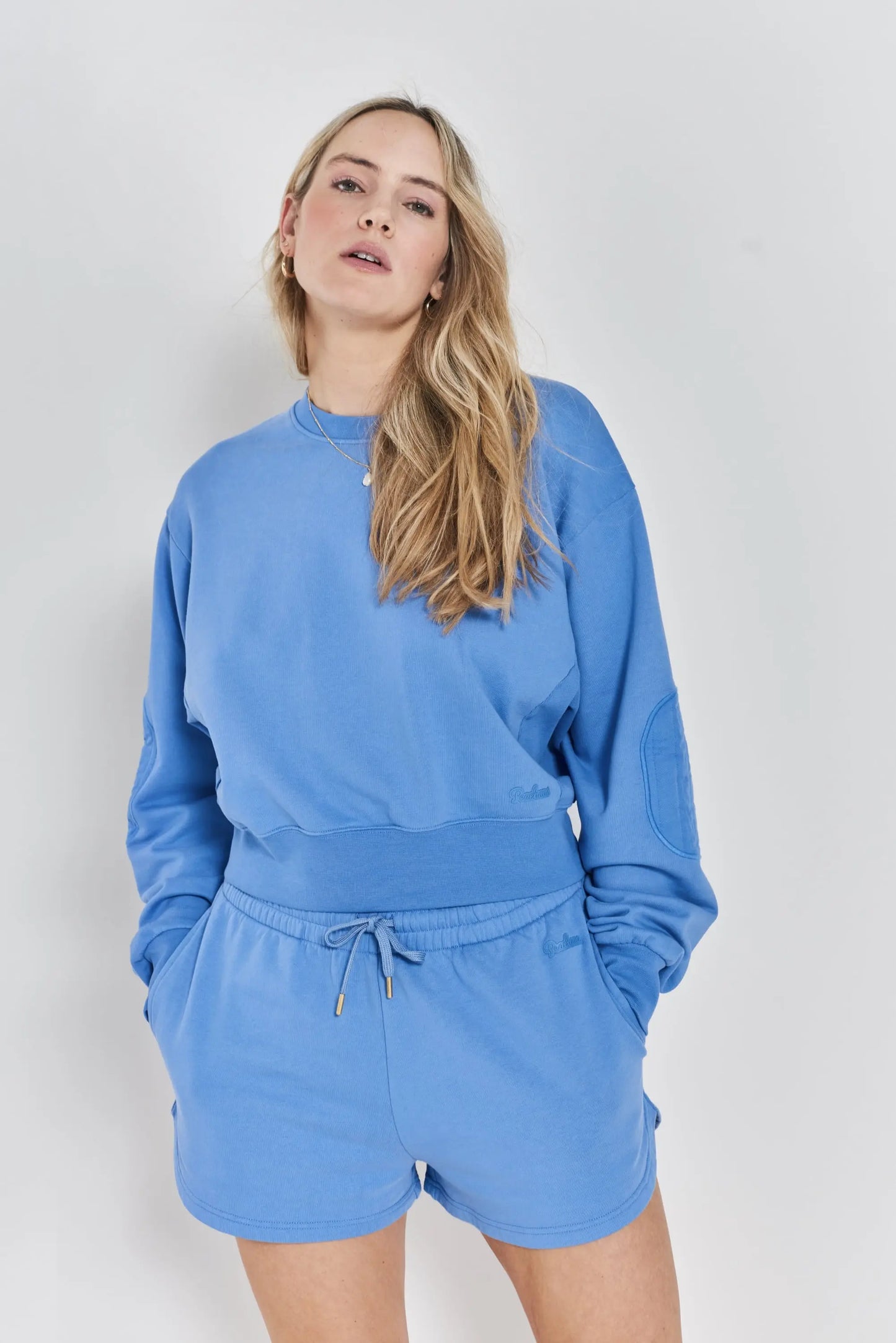 Foxglove Ethical-Cotton Sweatshirt - Mountain Blue Peachaus