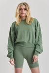 Foxglove Ethical-Cotton Sweatshirt - Sea Spray Khaki Peachaus