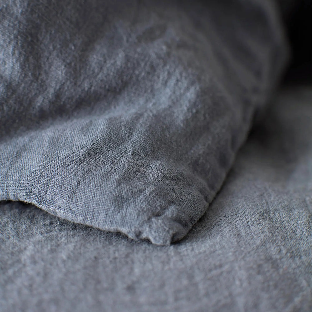 French Blue 100% Linen Fitted Sheet The Secret Linen Store