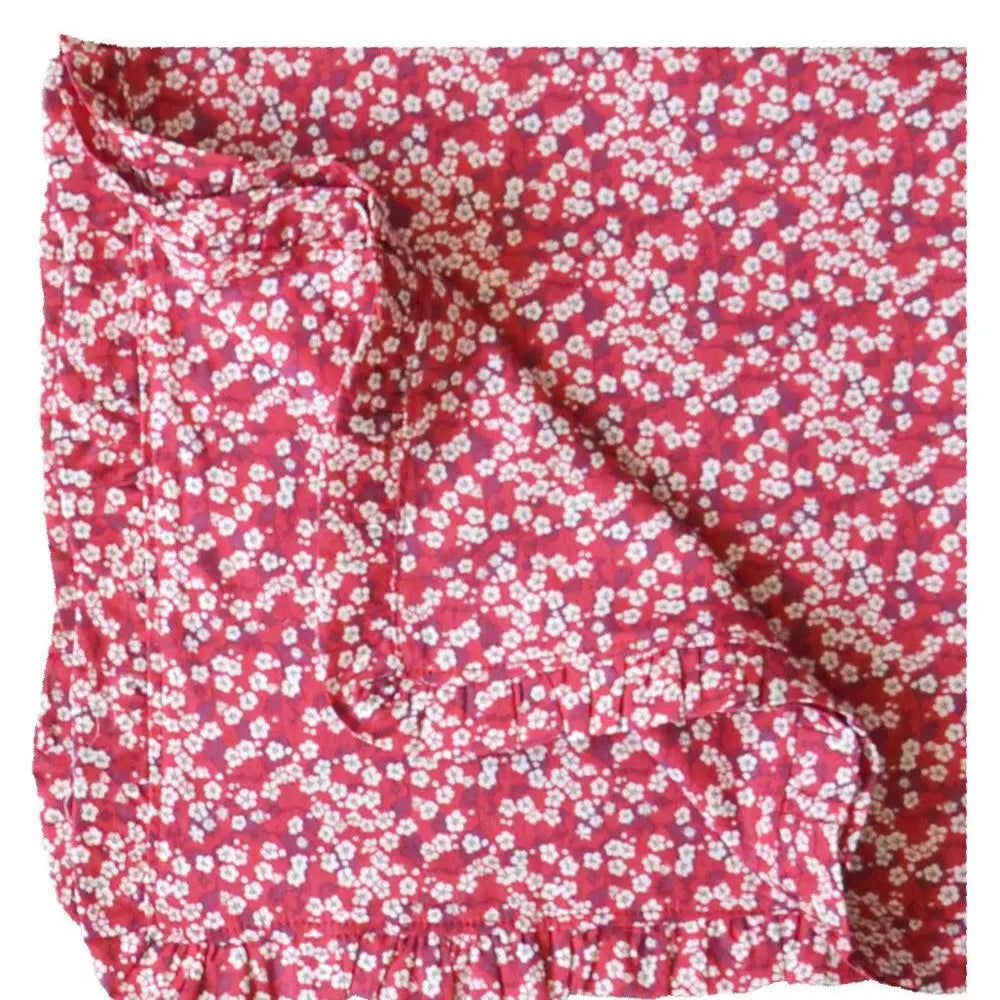 Frill Napkin Set Made With Liberty Fabric MITSI VALERIA RED Coco & Wolf