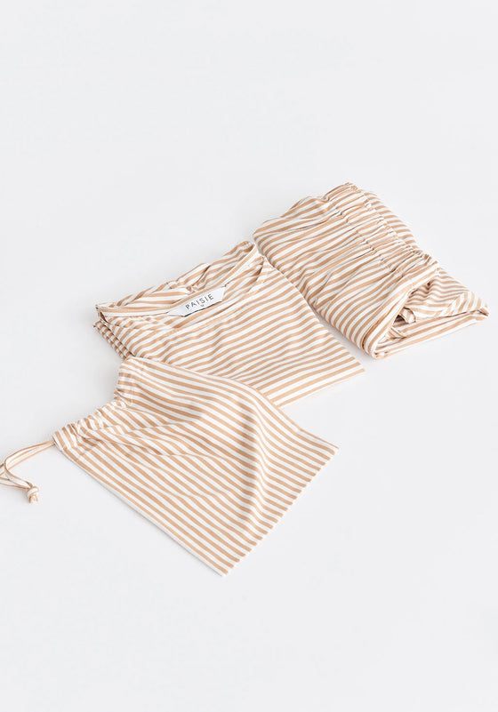 Frill Pyjama T-Shirt Set With Matching Overnight Pouch Paisie