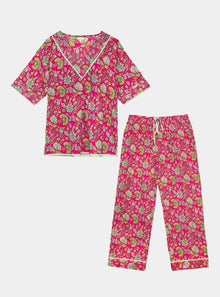  Fuchsia Freesia Women's Floral Cotton Pyjamas inara