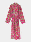 Fuchsia Freesia Women's Floral Cotton Robe inara